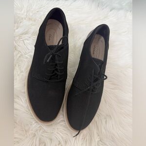 Clarks Black Perforated Lace-Up Shoes